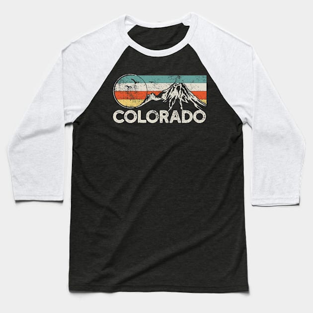 Colorado Mountains Hiking Vintage Baseball T-Shirt by KAWAIITEE